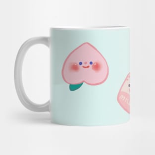 cute kawaii pastel pink peach and strawberry milk Mug